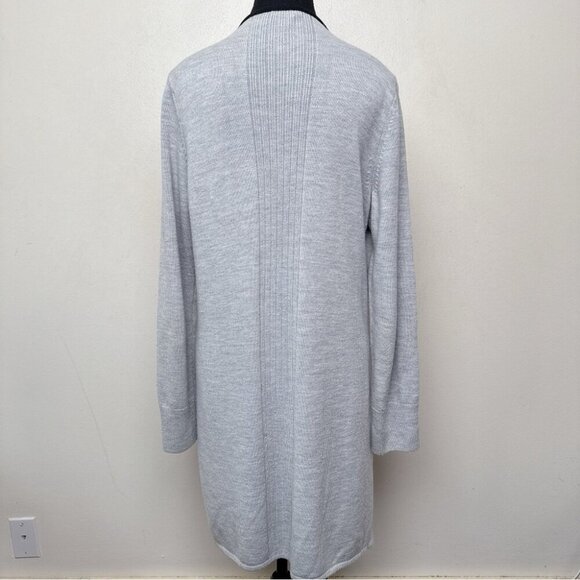 Talbots Womens Large Long Line Tipped Merino Blend Sweater Jacket - Picture 3 of 14